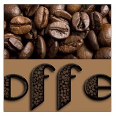 Funny Coffee Beans Brown Typography Large Satin Scarf (square)