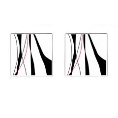 Red, White And Black Elegant Design Cufflinks (square) by Valentinaart