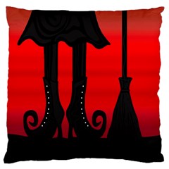 Halloween Black Witch Large Cushion Case (one Side) by Valentinaart