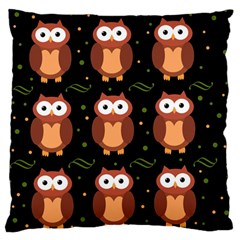 Halloween Brown Owls  Standard Flano Cushion Case (two Sides) by Valentinaart