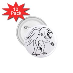 Monster Bird Drawing 1 75  Buttons (10 Pack)