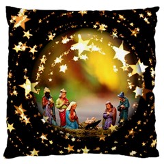 Christmas Crib Virgin Mary Joseph Jesus Christ Three Kings Baby Infant Jesus 4000 Standard Flano Cushion Case (one Side)