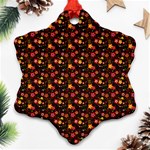 Exotic Colorful Flower Pattern Snowflake Ornament (2-Side) Back