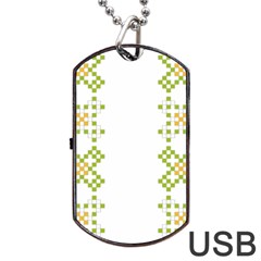 Vintage Pattern Background  Vector Seamless Dog Tag Usb Flash (one Side) by Amaryn4rt