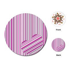 Pink Love Pattern Playing Cards (round)  by Valentinaart