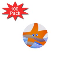 Beach Sea Sea Shell Swimming 1  Mini Buttons (100 Pack)  by Amaryn4rt