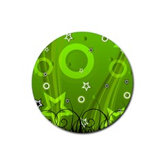 Art About Ball Abstract Colorful Rubber Round Coaster (4 Pack) 
