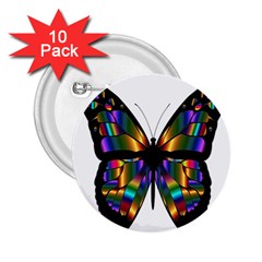 Abstract Animal Art Butterfly 2 25  Buttons (10 Pack) 