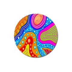 Doodle Pattern Magnet 3  (round)