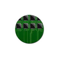 Green Circuit Board Pattern Golf Ball Marker (10 Pack) by Nexatart