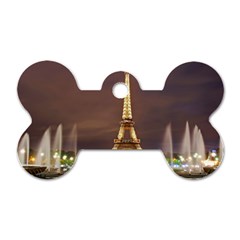 Paris Eiffel Tower Dog Tag Bone (two Sides) by Nexatart