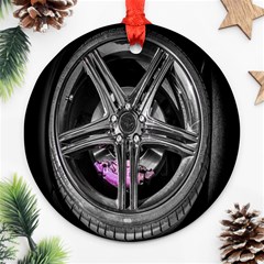 Bord Edge Wheel Tire Black Car Ornament (round)
