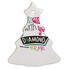 My Every Moment Spent With You Is Diamond To Me / Diamonds Hearts Lips Pattern (white) Ornament (christmas Tree)  by FashionFling