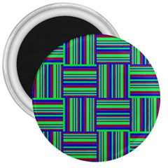Fabric Pattern Design Cloth Stripe 3  Magnets by Nexatart
