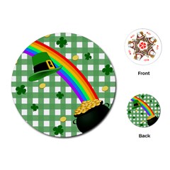 St  Patrick s Day Rainbow Playing Cards (round)  by Valentinaart