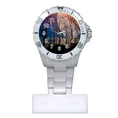Full Moon Forest Night Darkness Plastic Nurses Watch