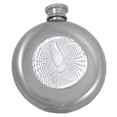 Points Circle Dove Harmony Pattern Round Hip Flask (5 Oz) by Nexatart
