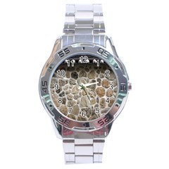 Roof Tile Damme Wall Stone Stainless Steel Analogue Watch