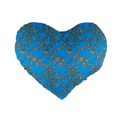 Seamless Pattern Background Seamless Standard 16  Premium Flano Heart Shape Cushions by Nexatart
