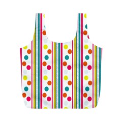 Stripes Polka Dots Pattern Full Print Recycle Bags (m)  by Nexatart