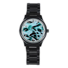 Animal Cruelty Pattern Stainless Steel Round Watch
