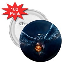 Owl And Fire Ball 2 25  Buttons (100 Pack) 