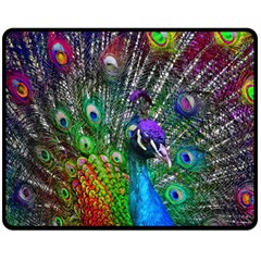 3d Peacock Pattern Double Sided Fleece Blanket (medium)  by Amaryn4rt
