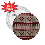 Stitched Seamless Pattern With Silhouette Of Heart 2.25  Buttons (100 pack)  Front