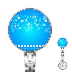 Blue Dot Star Stainless Steel Nurses Watch