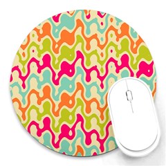 Abstract Pattern Colorful Wallpaper Round Mousepads by Simbadda