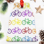 Rainbow Colors Bright Colorful Bicycles Wallpaper Background Bell Ornament (Two Sides) Back