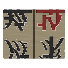 Xia Script On Gray Background Double Sided Flano Blanket (large)  by Amaryn4rt