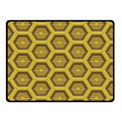Golden 3d Hexagon Background Double Sided Fleece Blanket (small)  by Amaryn4rt