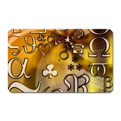 Symbols On Gradient Background Embossed Magnet (rectangular) by Amaryn4rt