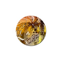 Symbols On Gradient Background Embossed Golf Ball Marker by Amaryn4rt