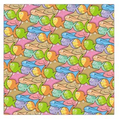 Fishes Cartoon Large Satin Scarf (square) by sifis