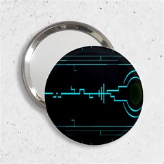 Blue Aqua Digital Art Circuitry Gray Black Artwork Abstract Geometry 2 25  Handbag Mirrors by Simbadda