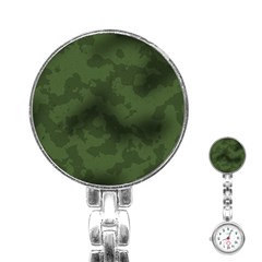 Vintage Camouflage Military Swatch Old Army Background Stainless Steel Nurses Watch by Simbadda