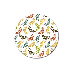 Colorful Leaves Seamless Wallpaper Pattern Background Magnet 3  (round) by Simbadda