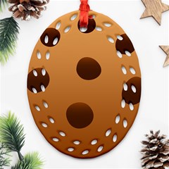 Cookie Chocolate Biscuit Brown Oval Filigree Ornament (two Sides) by Mariart