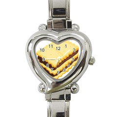 Sandwich Biscuit Chocolate Bread Heart Italian Charm Watch by Mariart