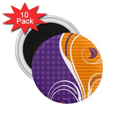 Leaf Polka Dot Purple Orange 2 25  Magnets (10 Pack)  by Mariart