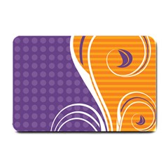 Leaf Polka Dot Purple Orange Small Doormat  by Mariart