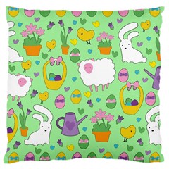 Cute Easter Pattern Large Cushion Case (two Sides) by Valentinaart
