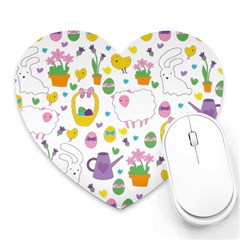Cute Easter Pattern Heart Mousepads by Valentinaart