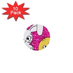 Easter bunny and chick  1  Mini Buttons (10 pack)  Front