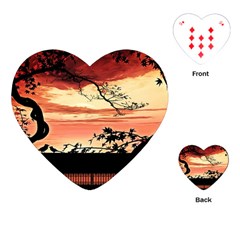 Autumn Song Autumn Spreading Its Wings All Around Playing Cards (heart)  by Nexatart