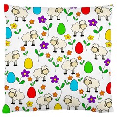 Easter Lamb Large Cushion Case (two Sides) by Valentinaart