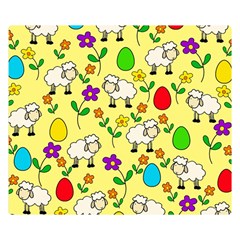 Easter Lamb Double Sided Flano Blanket (small)  by Valentinaart