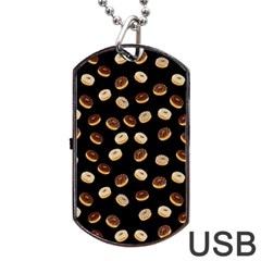 Donuts Pattern Dog Tag Usb Flash (one Side) by Valentinaart